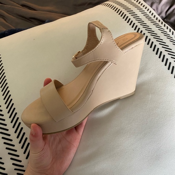Nude Wedge Sandals (BRAND NEW) - Picture 4 of 5